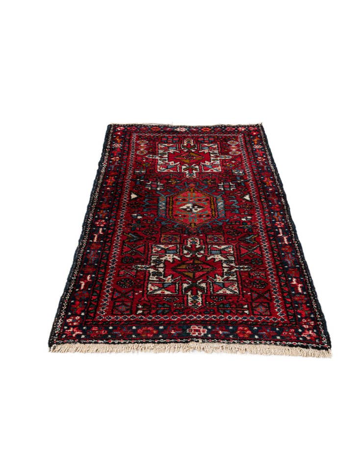 Detail image of  2' 6 x 4' 2  Hand Knotted Heriz Wool Rug