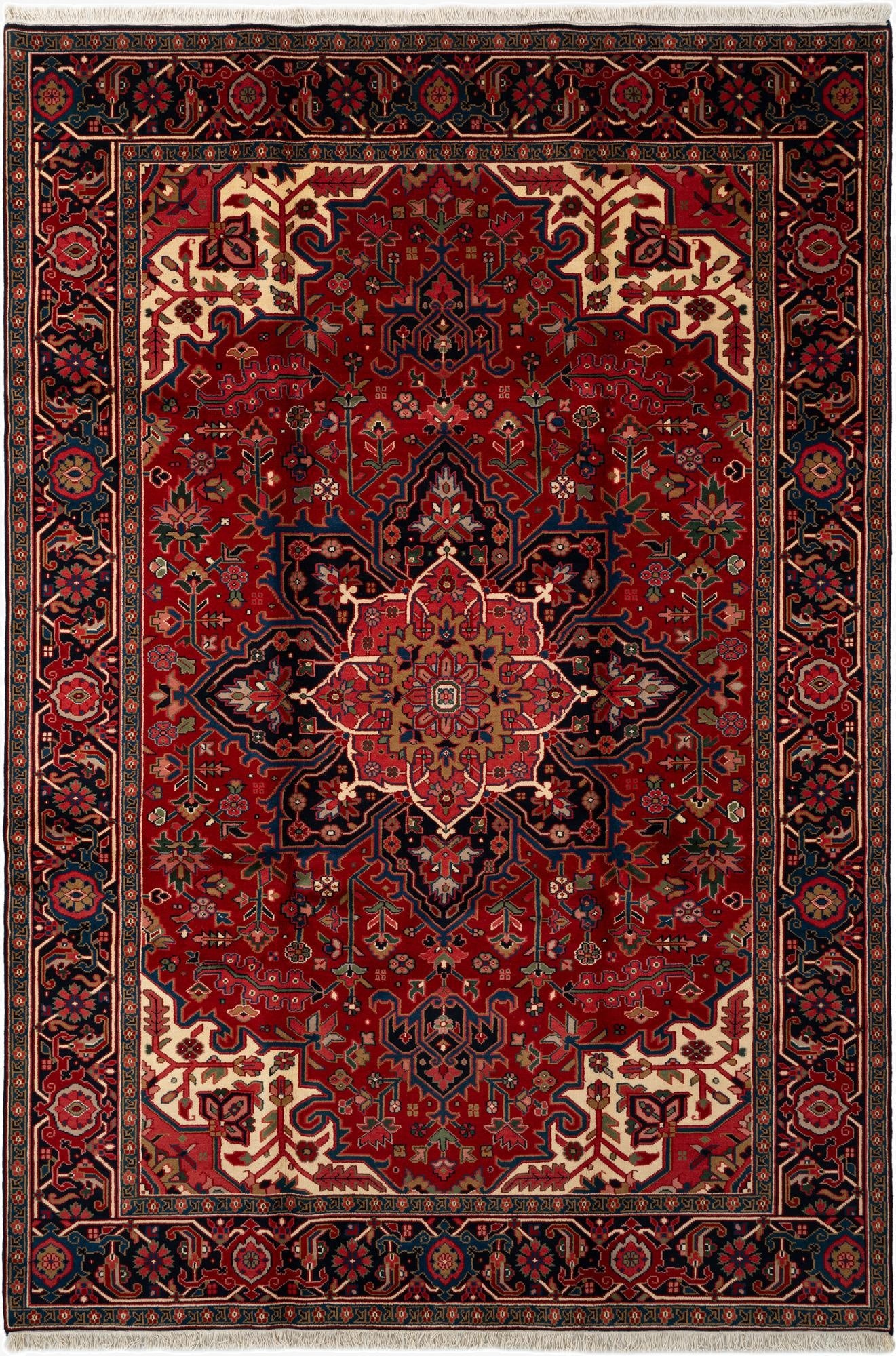  8' 1 x 12'  Hand Knotted Heriz Wool Rug