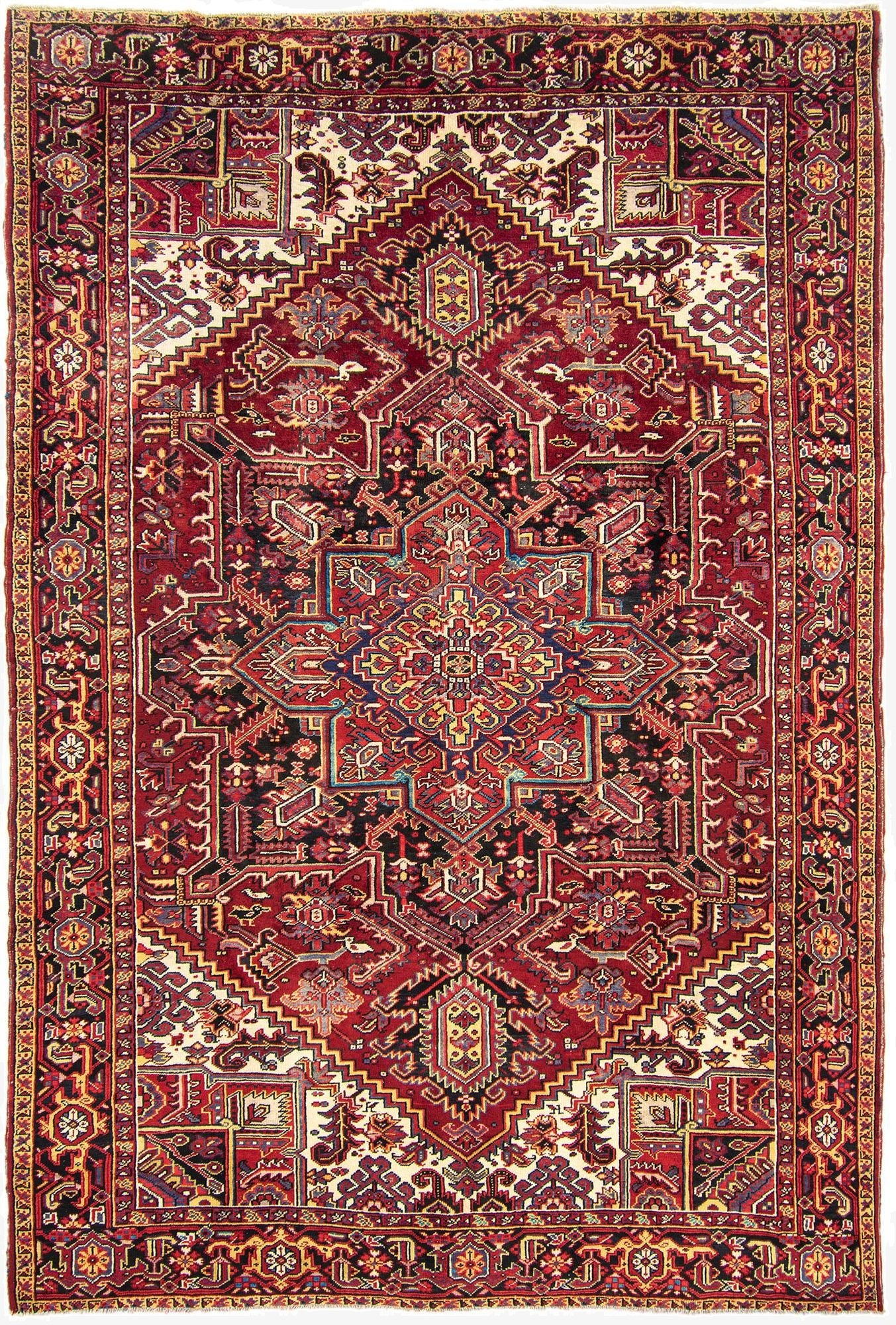  7' 11 x 11' 3  Hand Knotted Heriz Persian Wool Rug