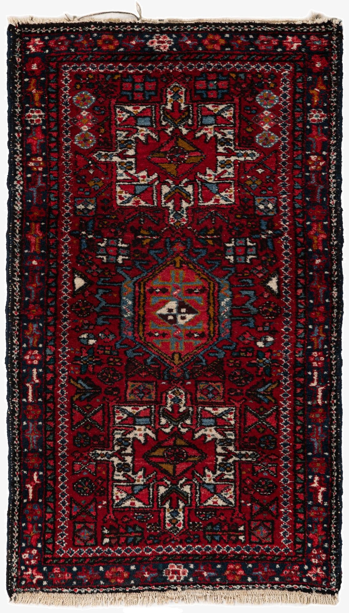  2' 6 x 4' 2  Hand Knotted Heriz Wool Rug