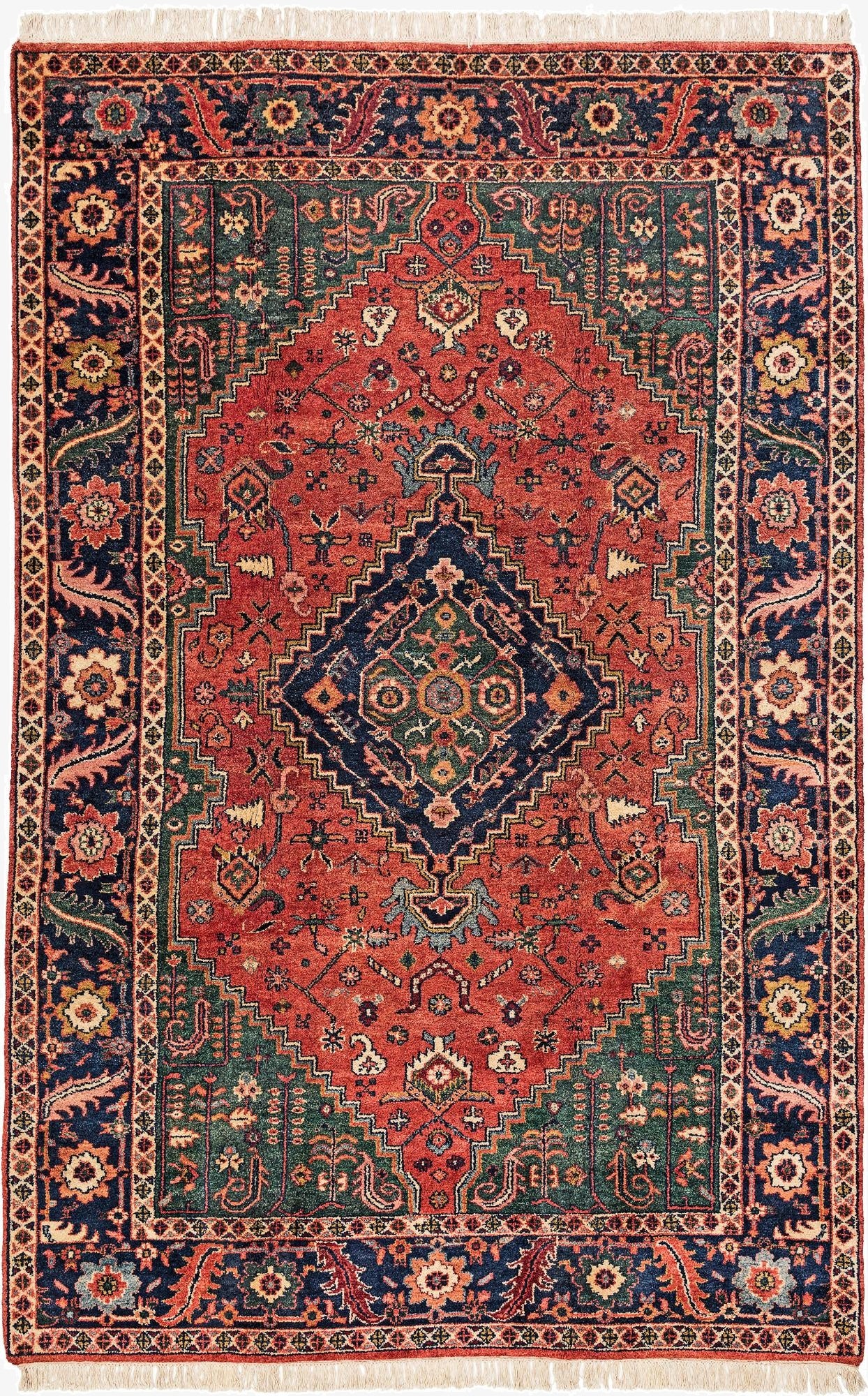  7' x 10' 7  Hand Knotted Heriz Wool Rug