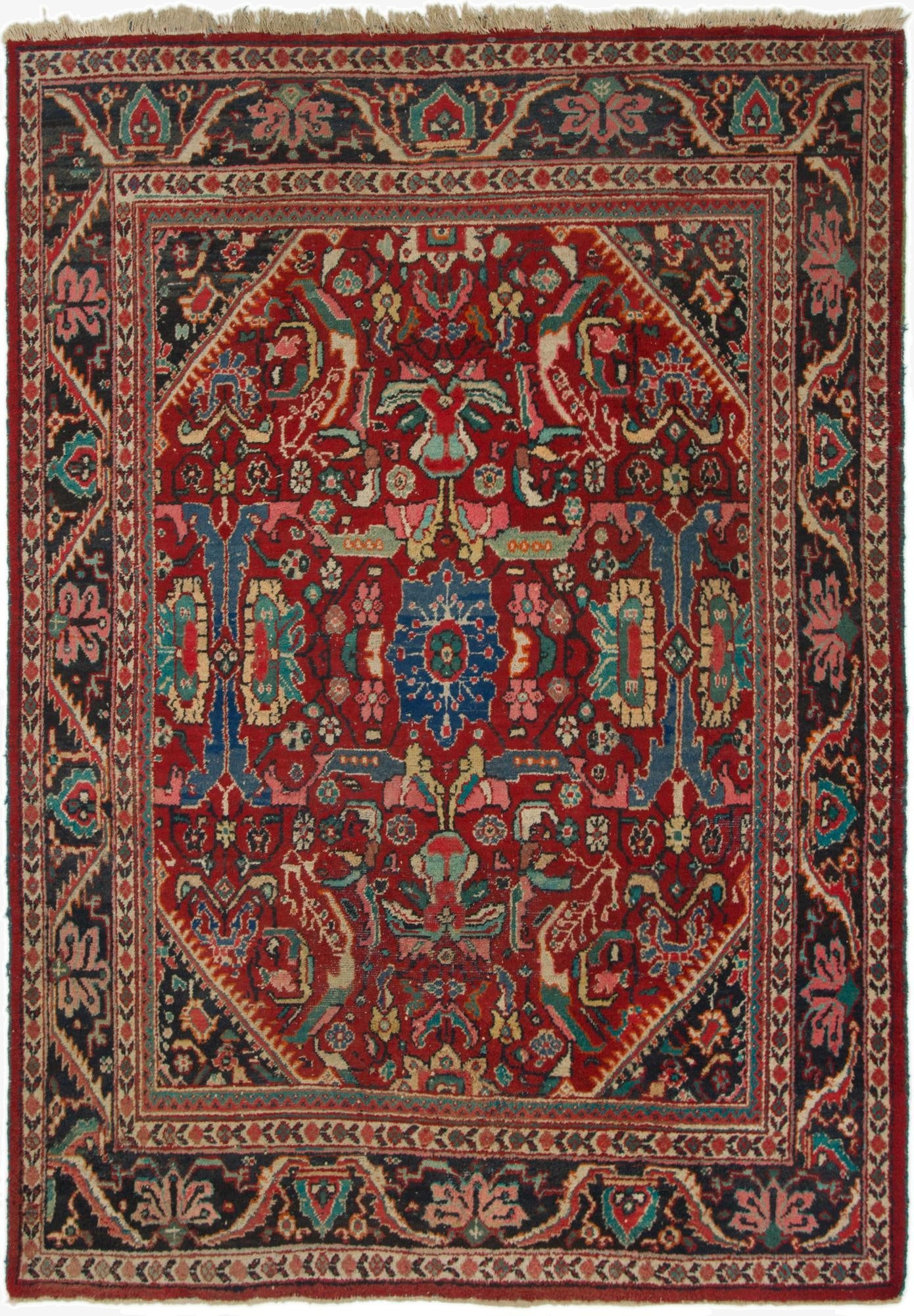  7' 2 x 10' 2  Hand Knotted Heriz Persian Wool Rug