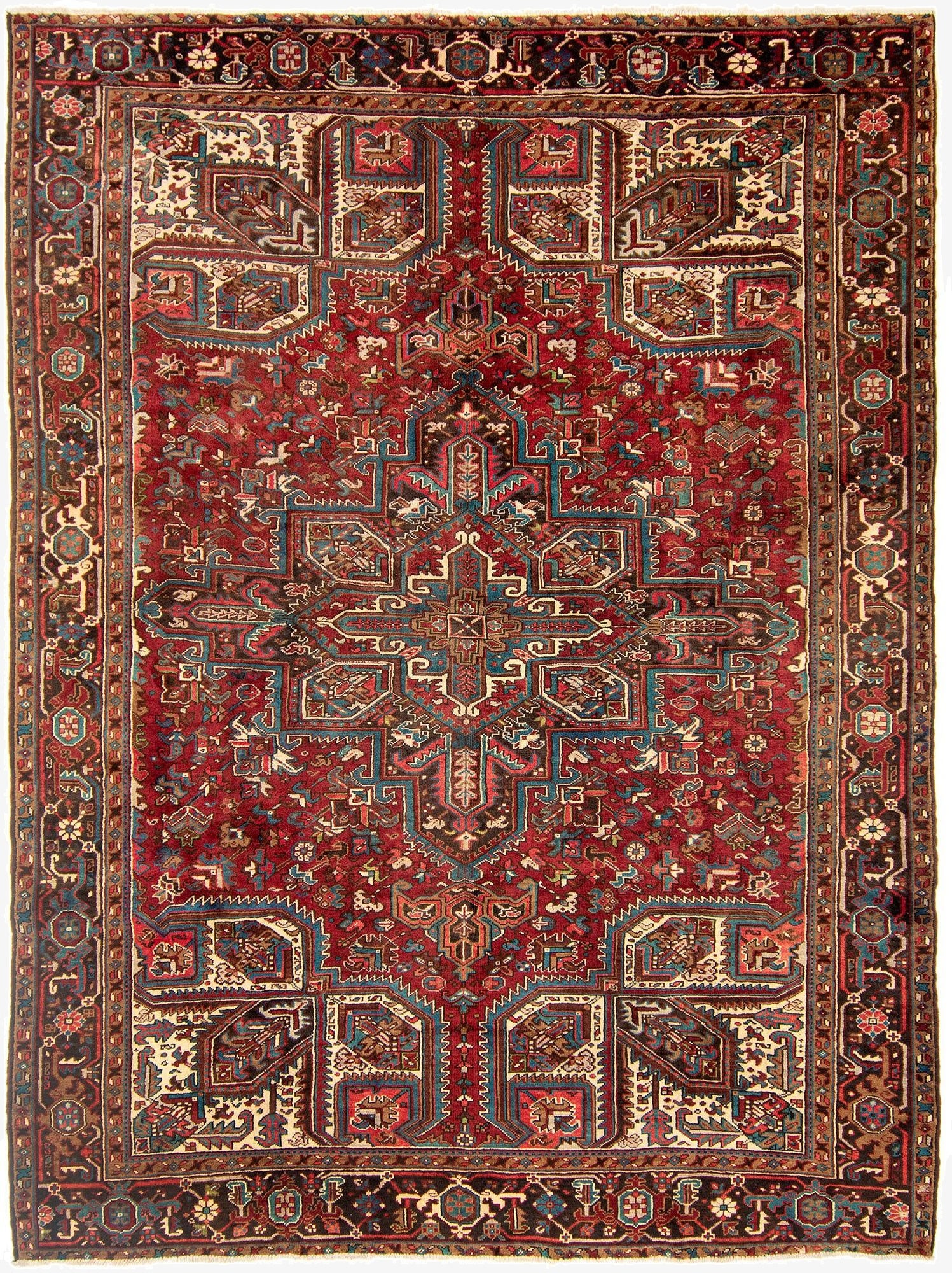  8' 3 x 10' 10  Hand Knotted Heriz Persian Wool Rug