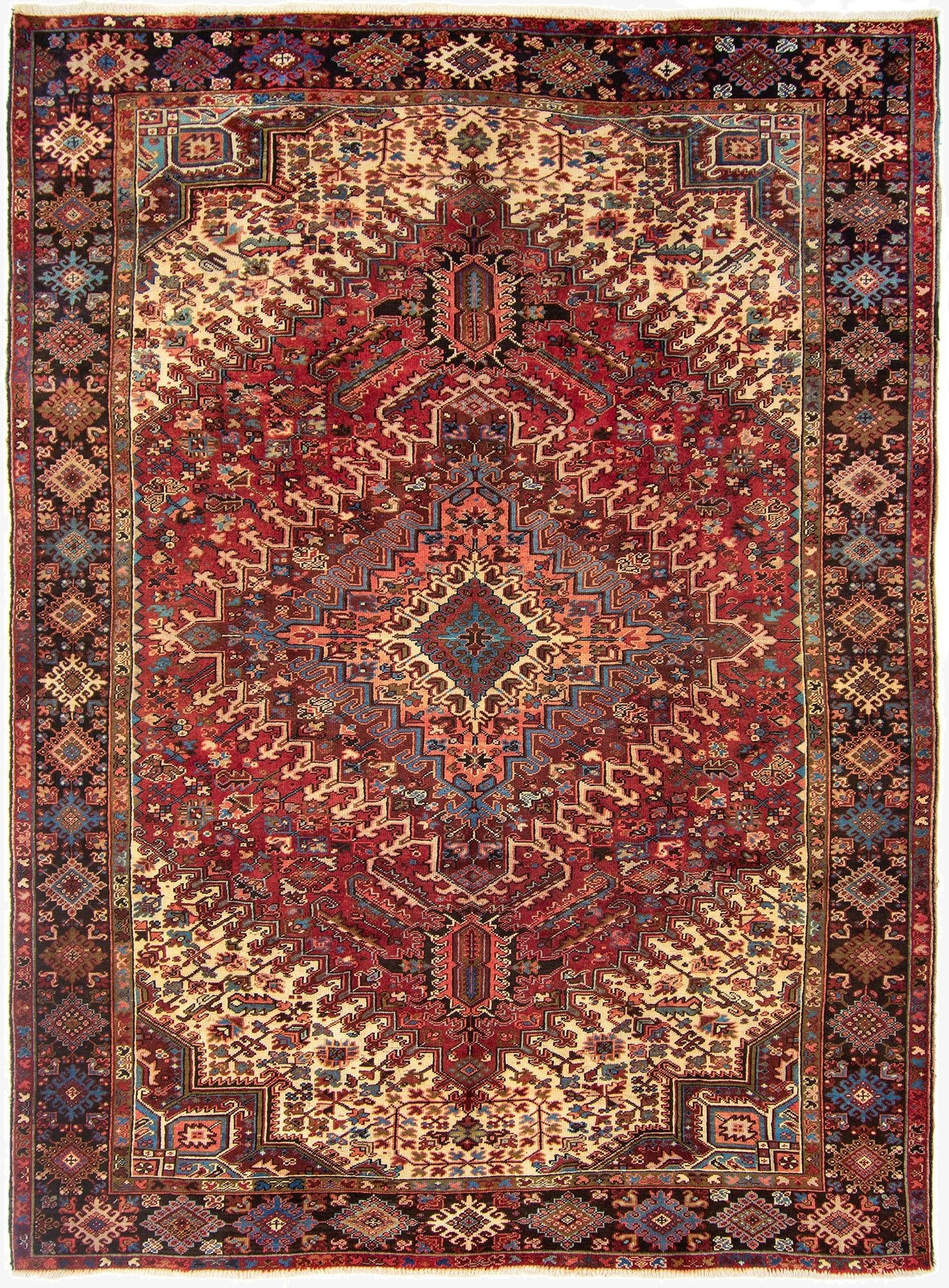  8' 11 x 11' 6  Hand Knotted Heriz Persian Wool Rug