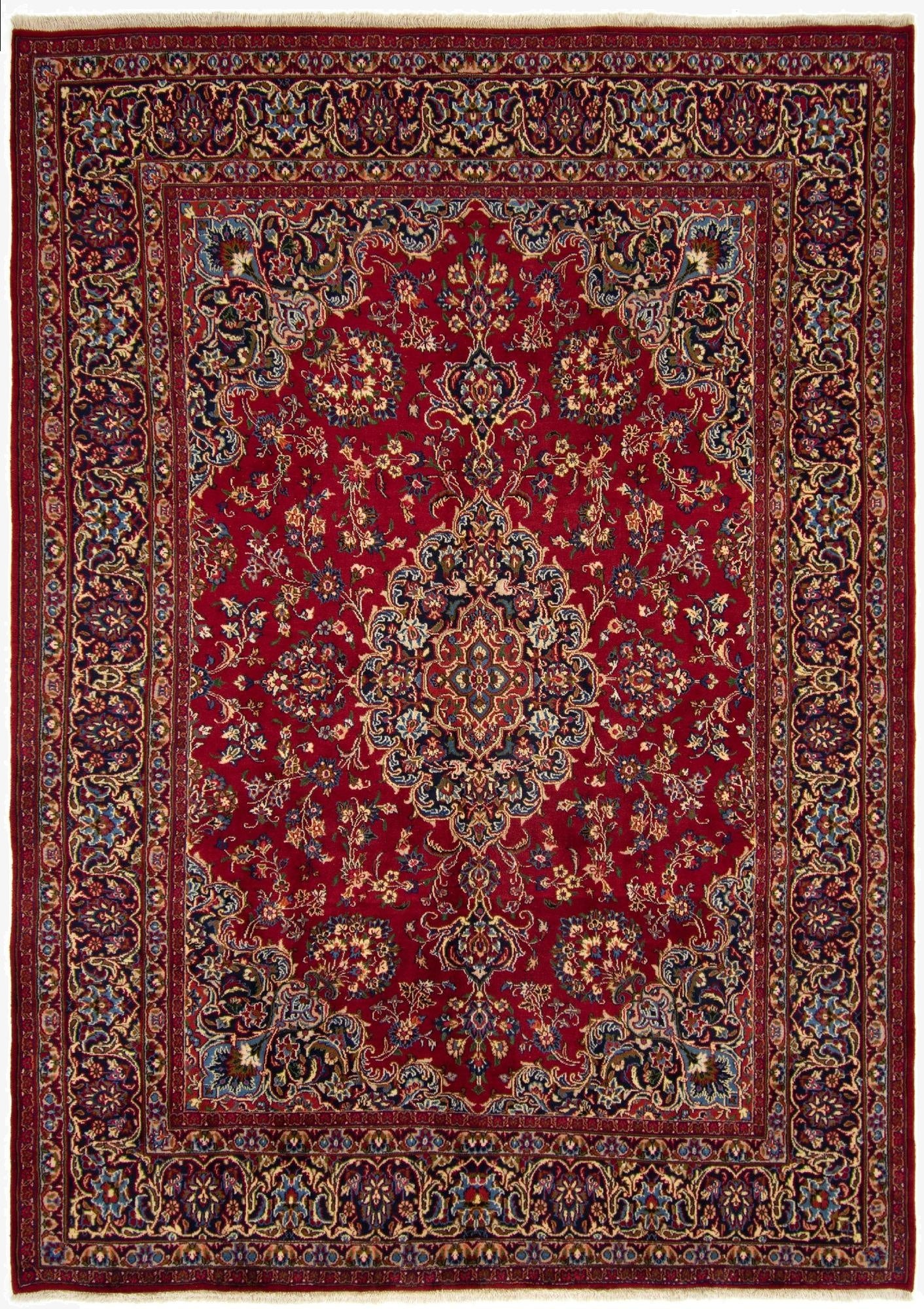  7' 7 x 10' 11  Hand Knotted Heriz Persian Wool Rug