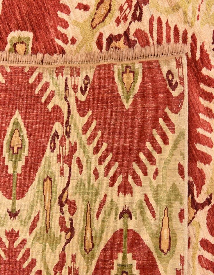 Detail image of  6' x 9'  Hand Knotted Ikat Rug