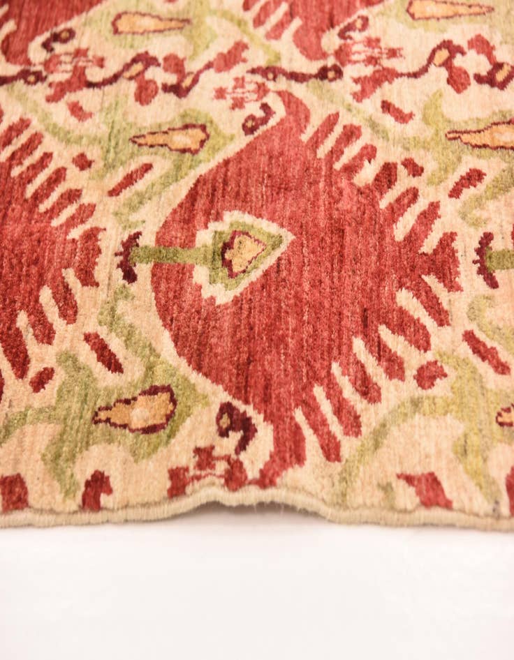 Detail image of  6' x 9'  Hand Knotted Ikat Rug