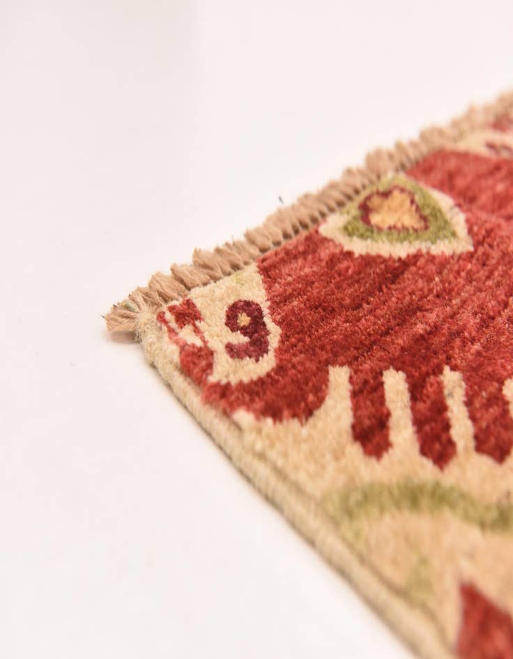 Detail image of  6' x 9'  Hand Knotted Ikat Rug