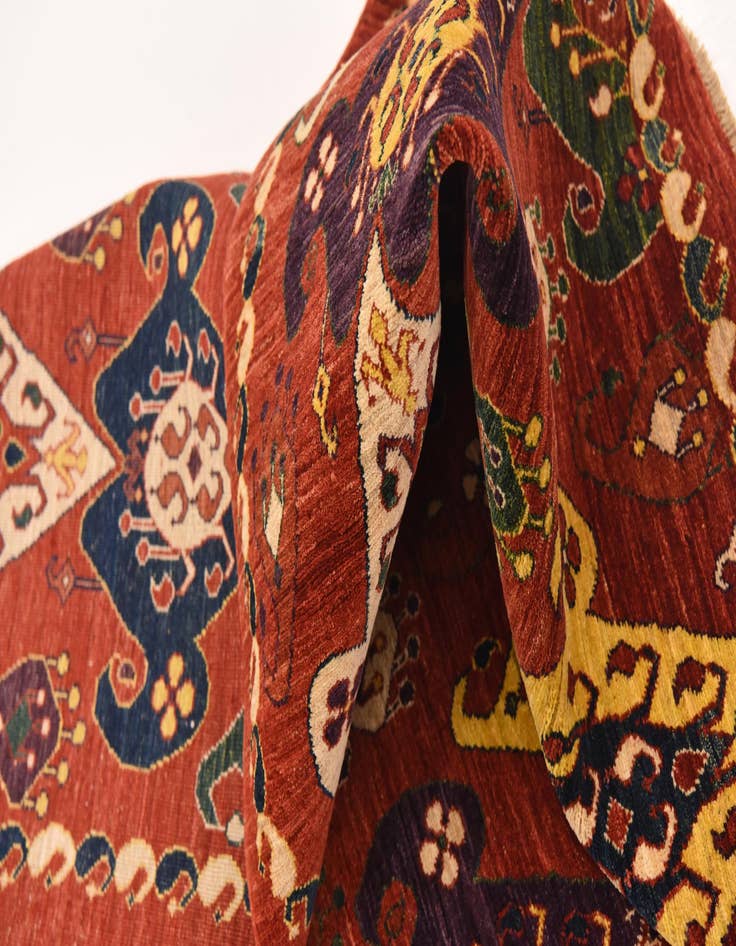 Detail image of  7' x 9' 2  Hand Knotted Ikat Rug