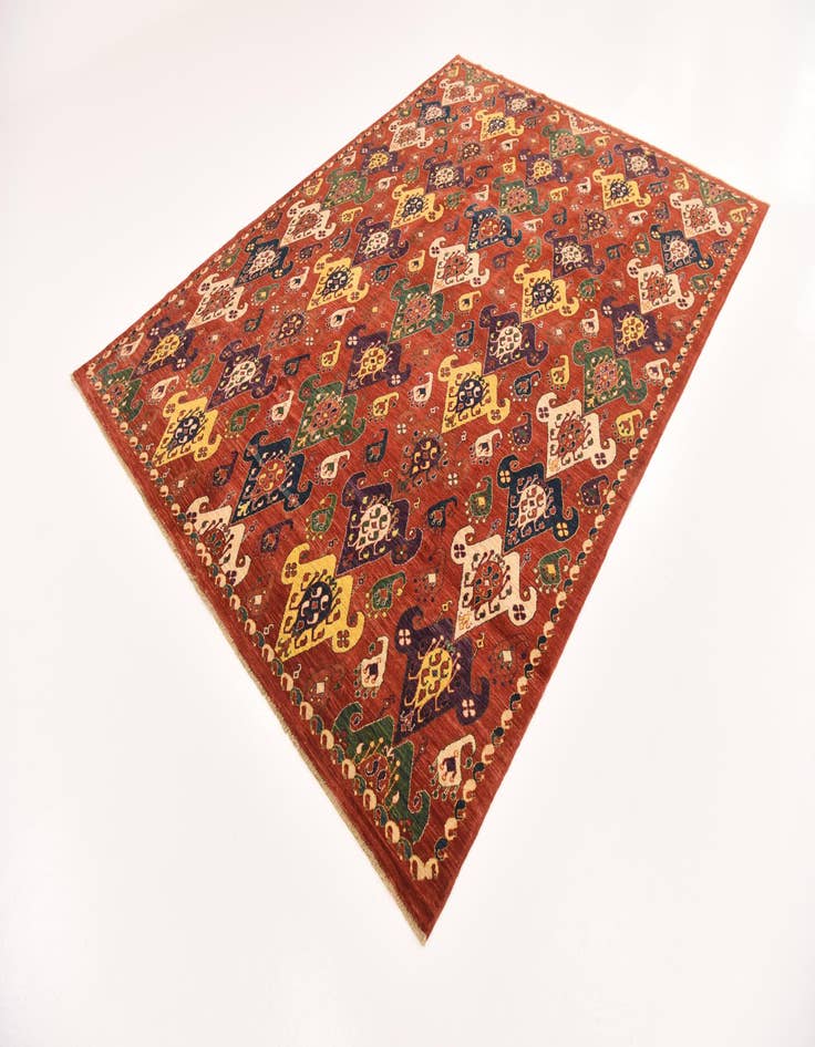 Detail image of  7' x 9' 2  Hand Knotted Ikat Rug