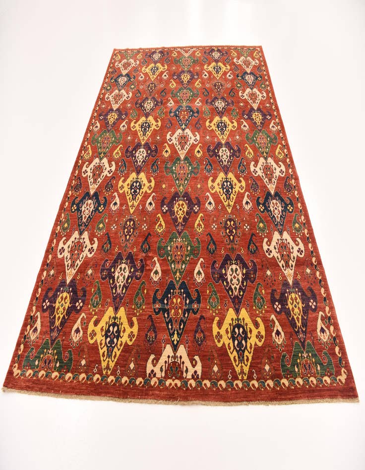 Detail image of  7' x 9' 2  Hand Knotted Ikat Rug