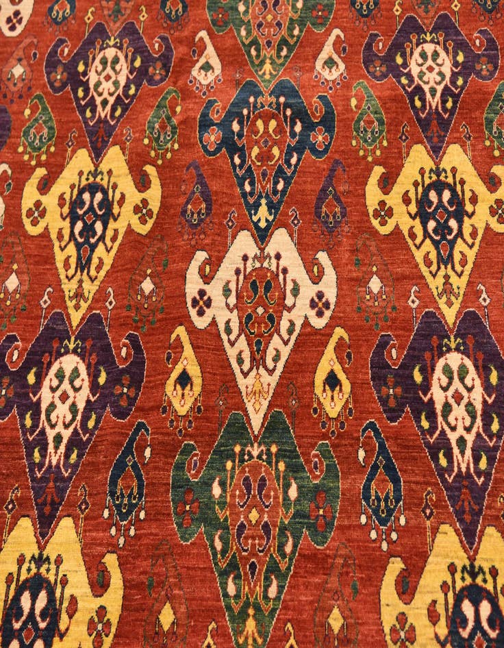 Detail image of  7' x 9' 2  Hand Knotted Ikat Rug