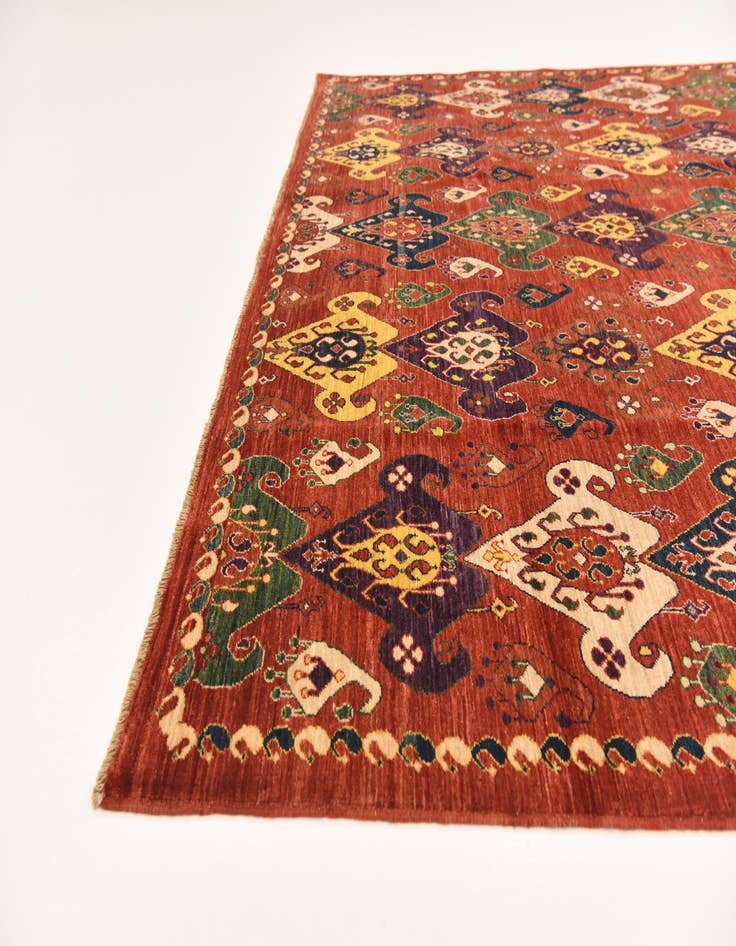 Detail image of  7' x 9' 2  Hand Knotted Ikat Rug