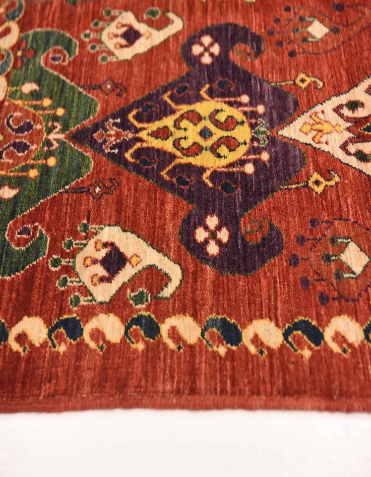 Detail image of  7' x 9' 2  Hand Knotted Ikat Rug