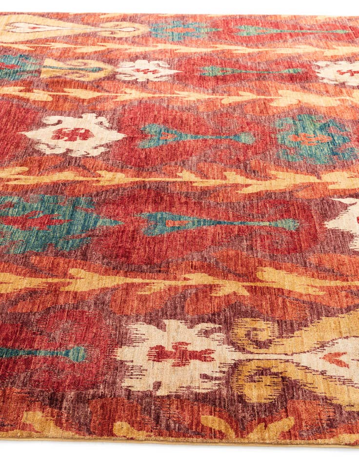 Detail image of  8' 4 x 9' 10  Hand Knotted Ikat Oriental Rug