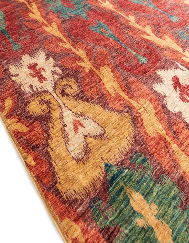 Detail image of  8' 4 x 9' 10  Hand Knotted Ikat Oriental Rug