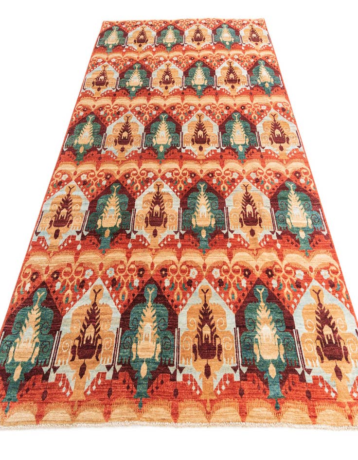 Detail image of  6' 10 x 9' 8  Hand Knotted Ikat Oriental Rug