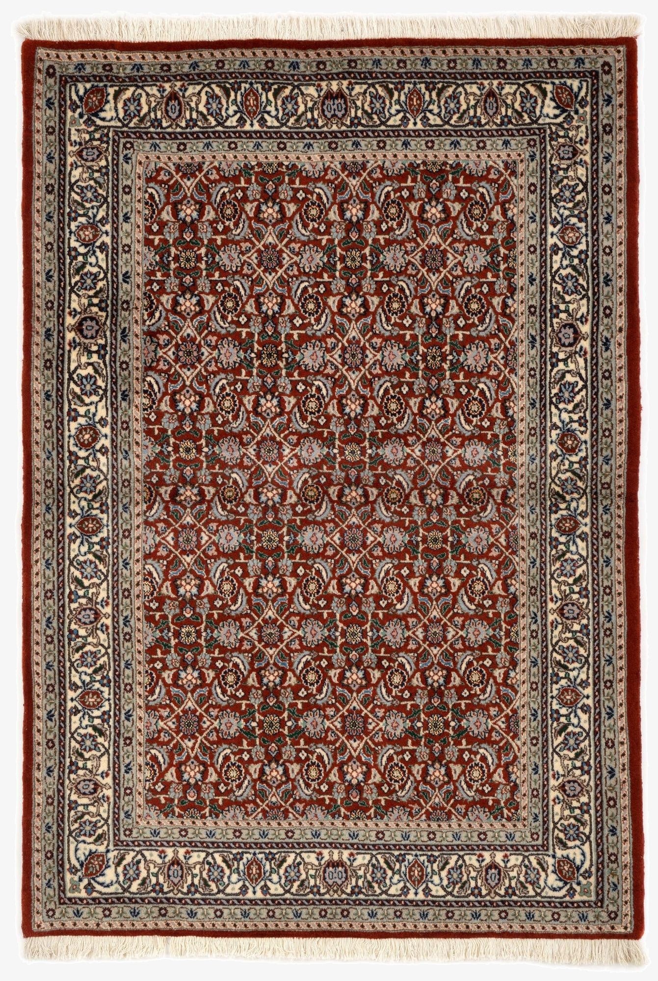 3' 7 x 5' 3  Hand Knotted Indo Bidjar Wool Rug