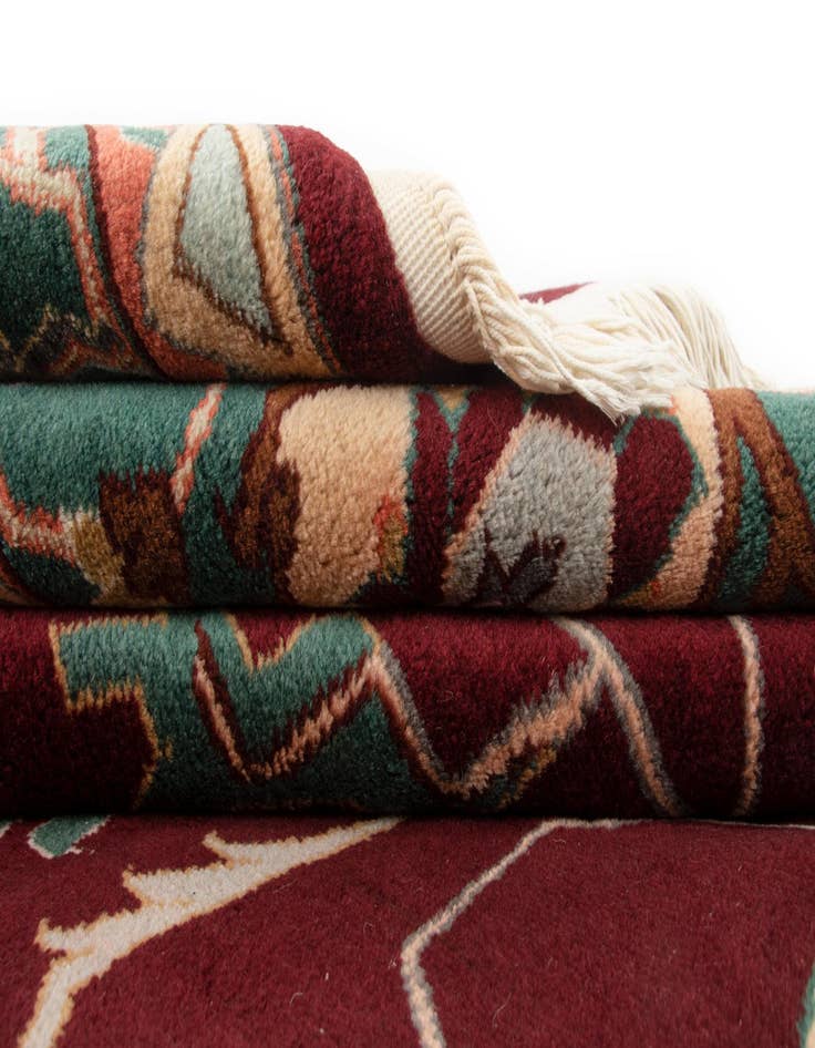 Detail image of  8' x 9' 10  Hand Knotted Indo Tabriz Wool Rug