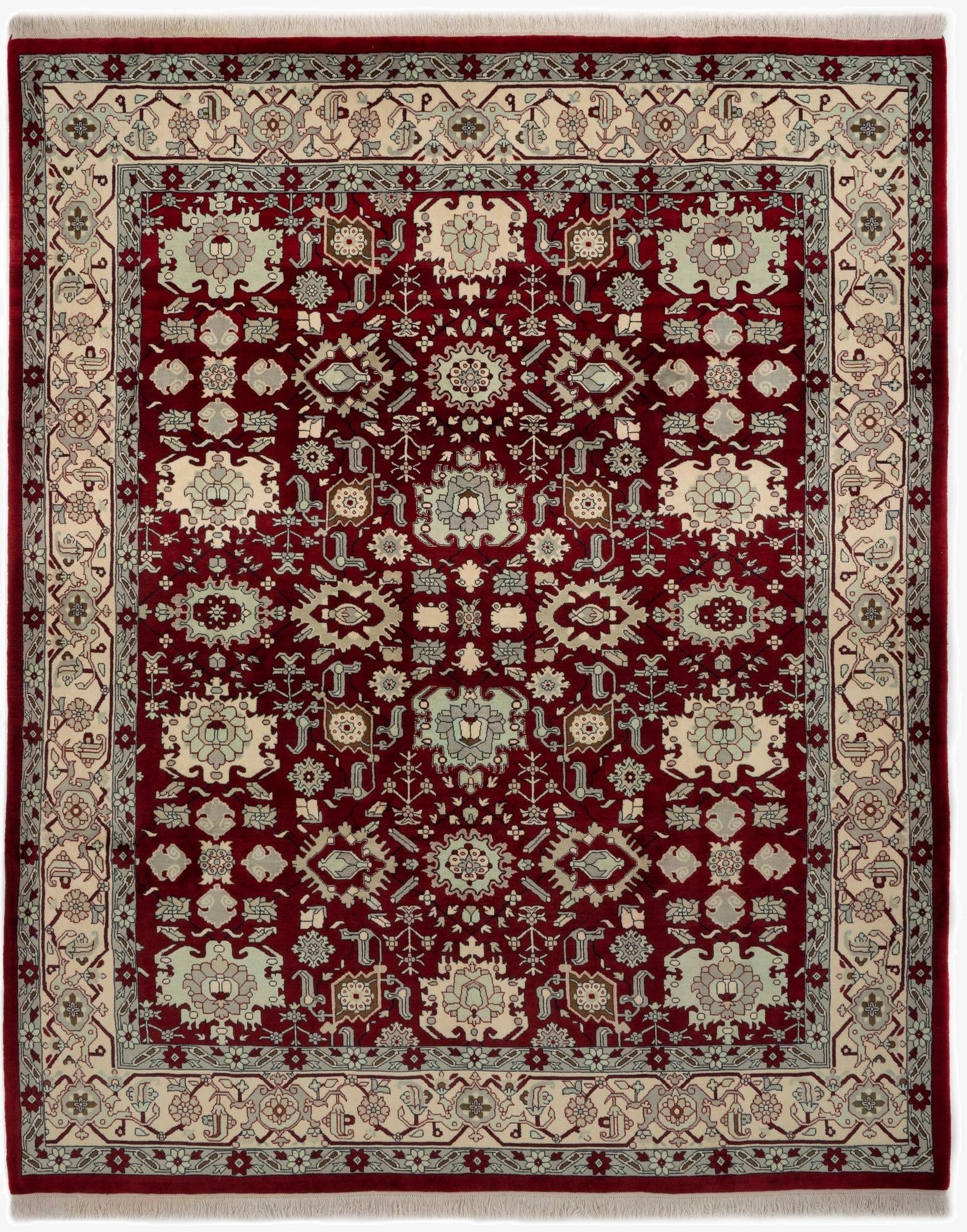  8' 2 x 10' 2  Hand Knotted Indo Tabriz Wool Rug