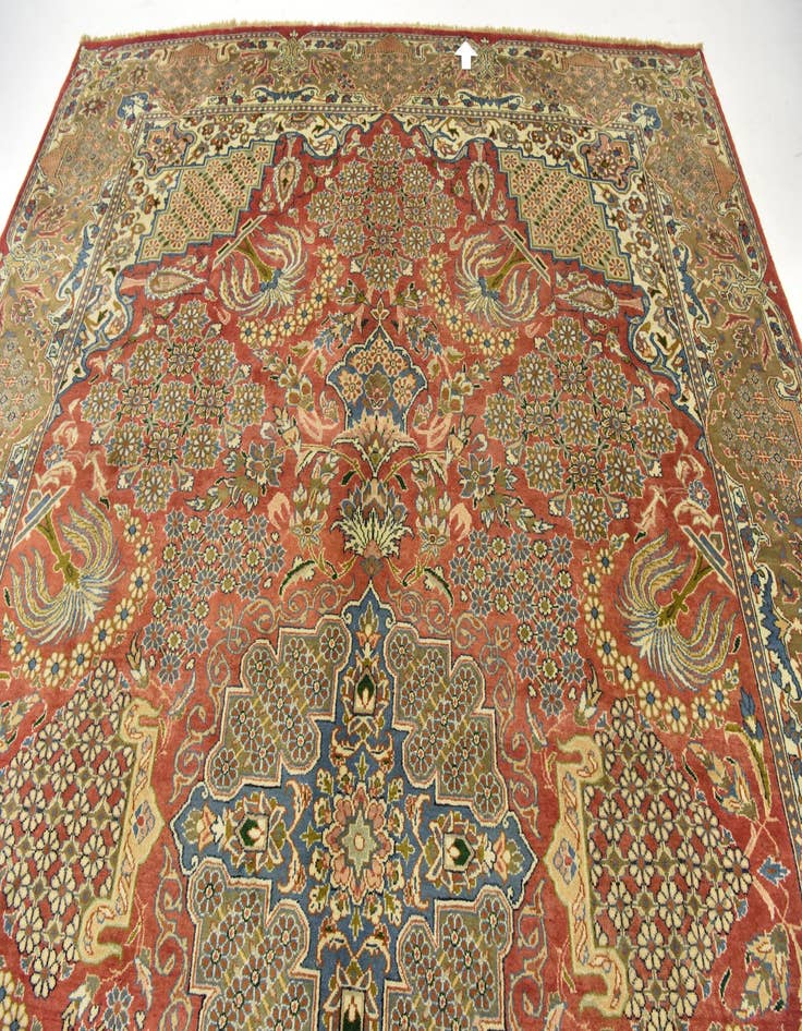 Detail image of  9' 10 x 13'  Hand Knotted Isfahan Persian Wool Rug