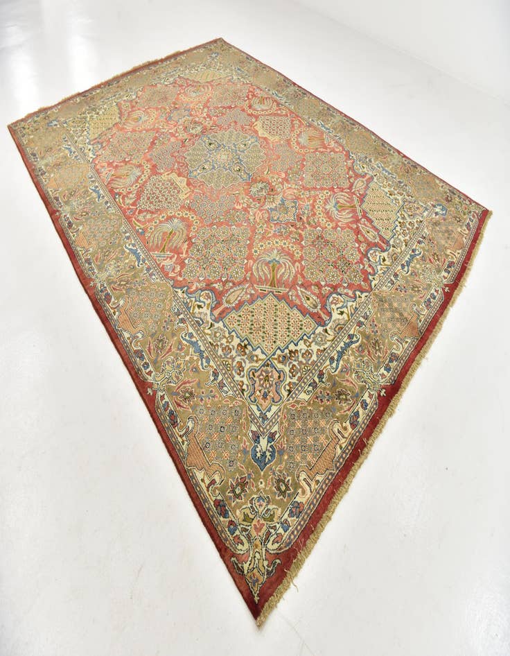 Detail image of  9' 10 x 13'  Hand Knotted Isfahan Persian Wool Rug