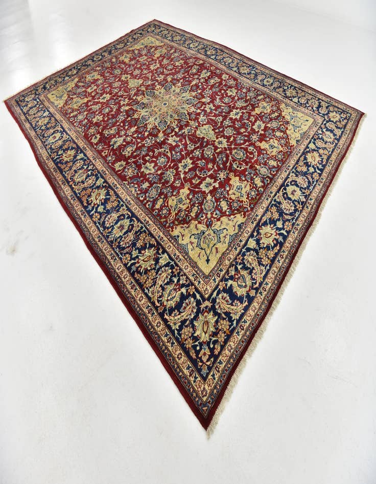 Detail image of 10' x 13' 7 Hand Knotted Isfahan Persian Wool Rug