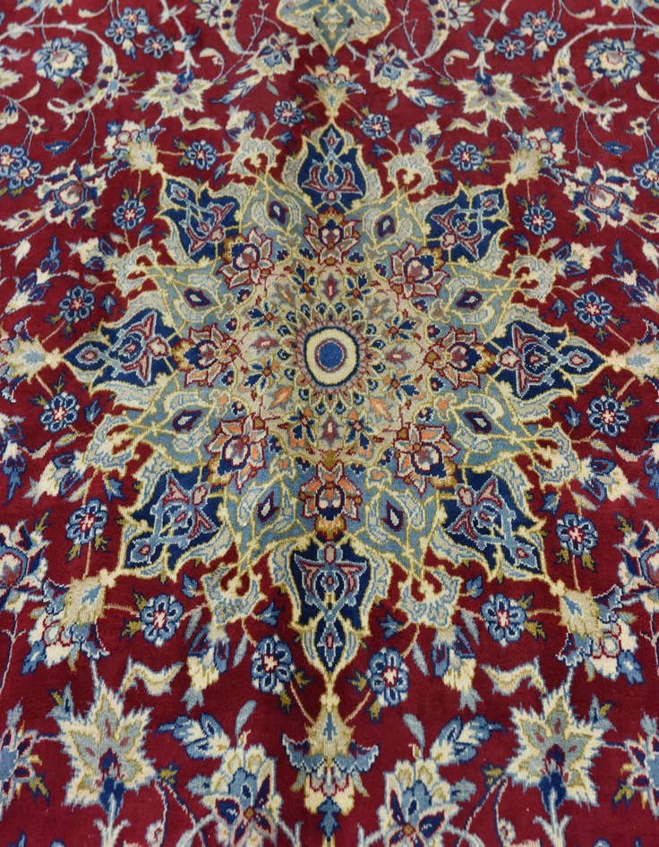Detail image of 10' x 13' 7 Hand Knotted Isfahan Persian Wool Rug