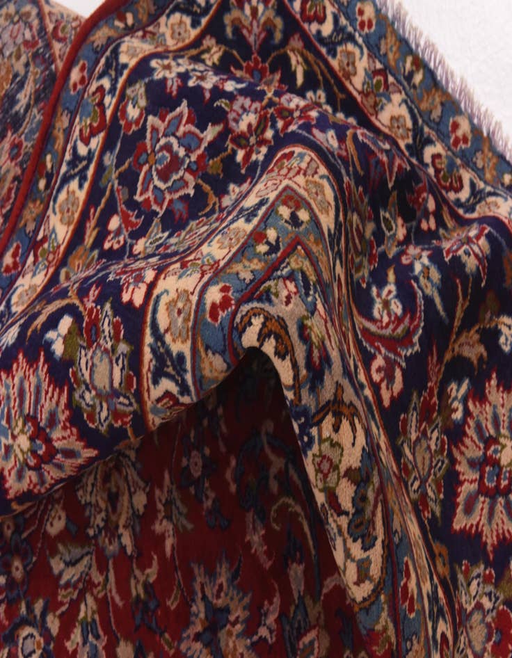 Detail image of  10' x 12' 7  Hand Knotted Isfahan Persian Wool Rug