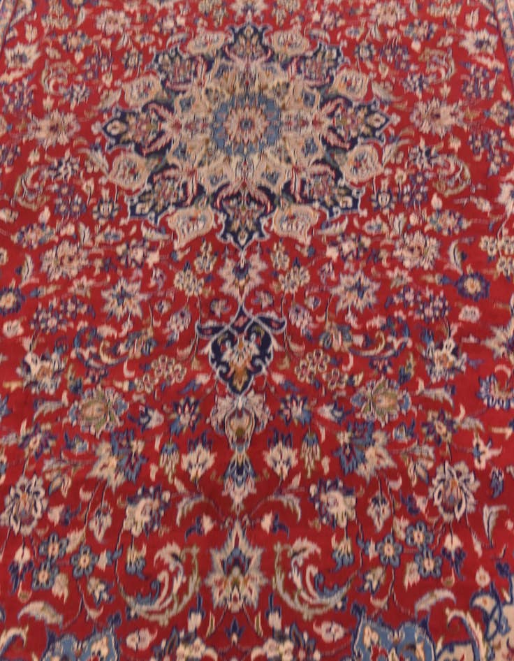 Detail image of  10' x 12' 7  Hand Knotted Isfahan Persian Wool Rug