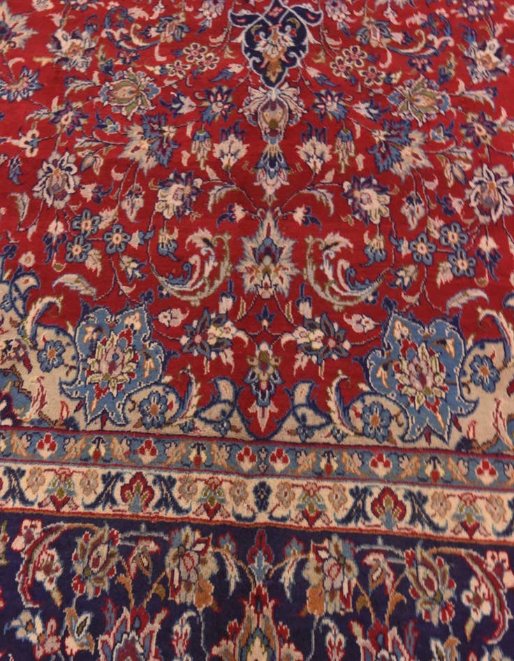 Detail image of  10' x 12' 7  Hand Knotted Isfahan Persian Wool Rug