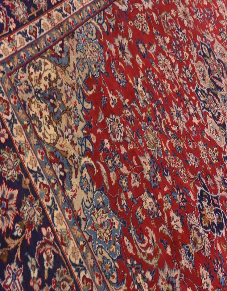 Detail image of  10' x 12' 7  Hand Knotted Isfahan Persian Wool Rug
