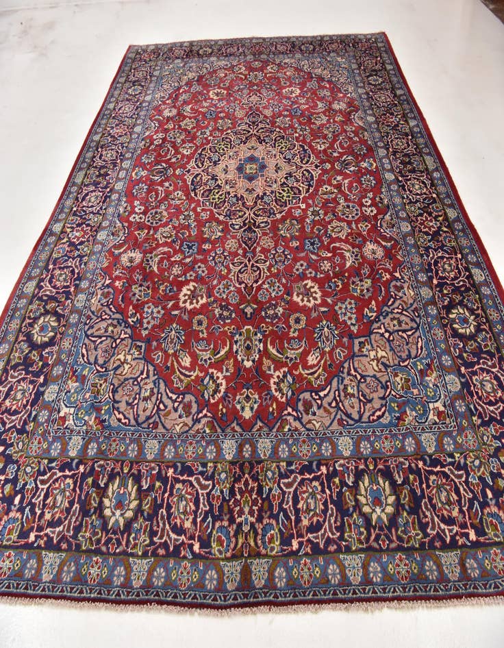 Detail image of  9' 8 x 12' 9  Hand Knotted Isfahan Persian Wool Rug