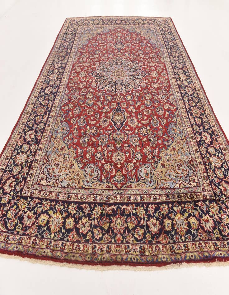 Detail image of  9' 9 x 13' 4  Hand Knotted Isfahan Persian Wool Rug