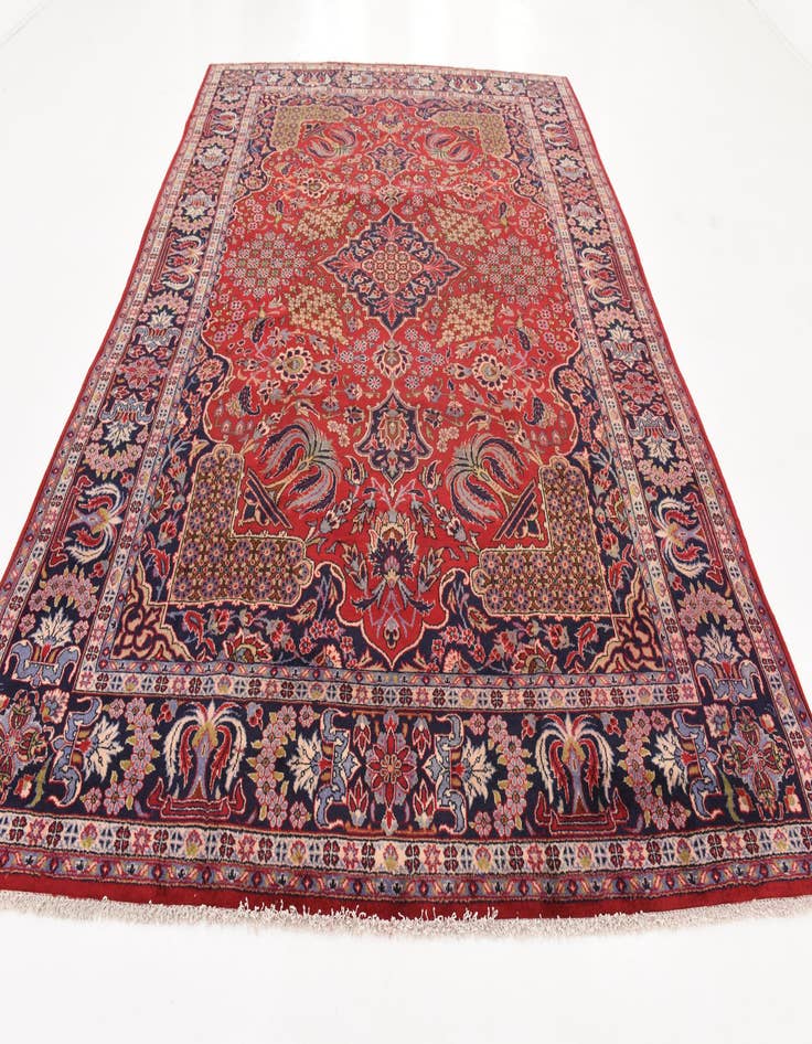 Detail image of  9' 7 x 13'  Hand Knotted Isfahan Persian Wool Rug