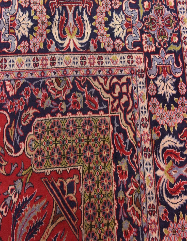 Detail image of  9' 7 x 13'  Hand Knotted Isfahan Persian Wool Rug