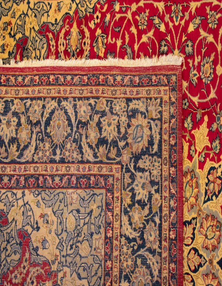 Detail image of  8' 10 x 12' 10  Hand Knotted Isfahan Persian Wool Rug