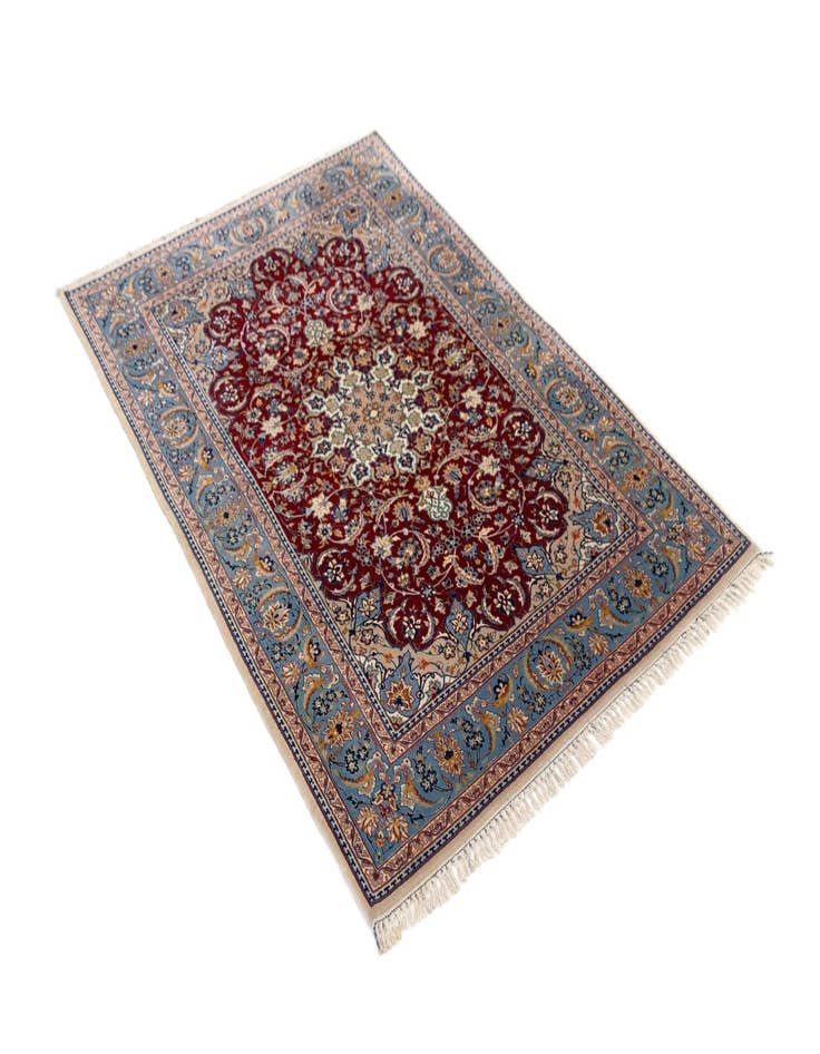 Detail image of  3' 5 x 5' 2  Hand Knotted Isfahan Persian Rug