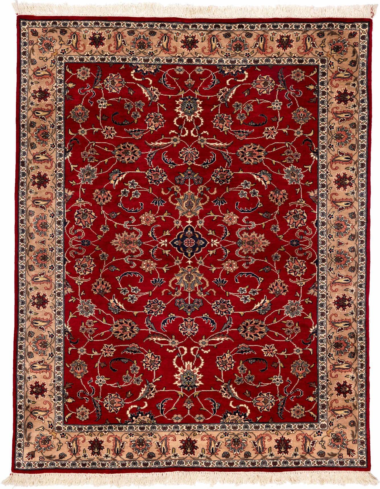 Primary image  4' 3 x 6' 4  Hand Knotted Isfahan Oriental Wool Rug