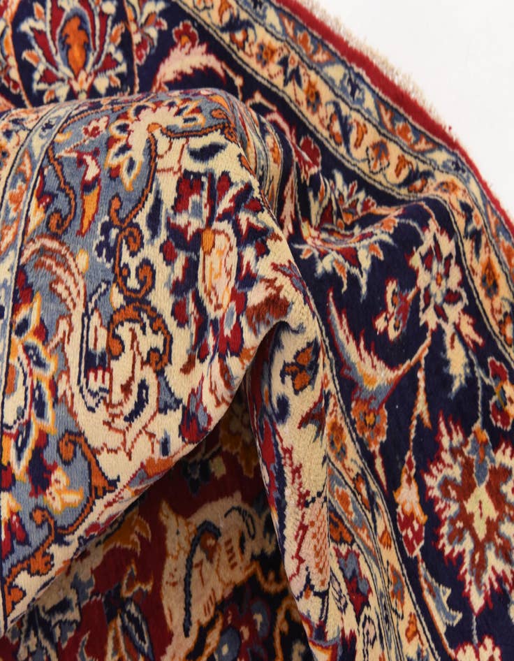 Detail image of  9' 9 x 13'  Hand Knotted Isfahan Persian Wool Rug