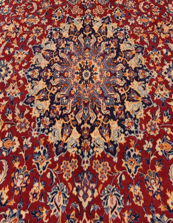 Detail image of  9' 9 x 13'  Hand Knotted Isfahan Persian Wool Rug
