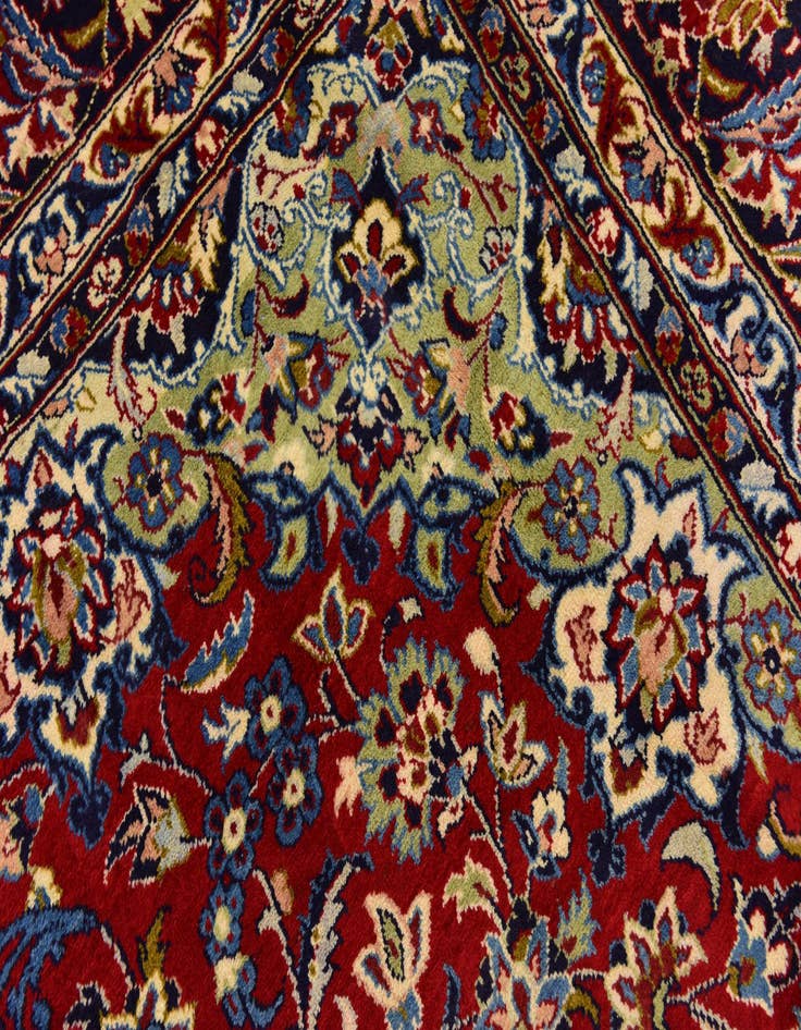Detail image of  10' x 13' 3  Hand Knotted Isfahan Persian Wool Rug