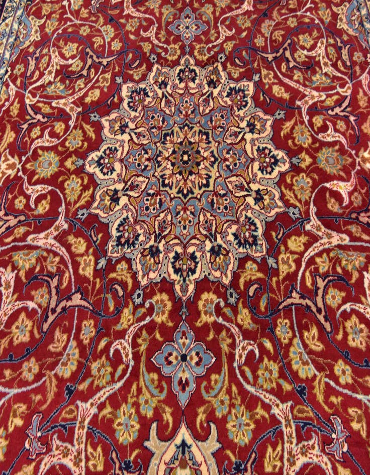 Detail image of  9' 8 x 12' 9  Hand Knotted Isfahan Persian Wool Rug