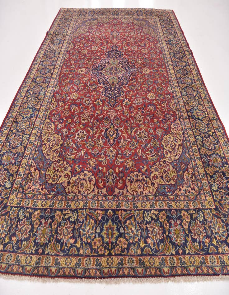Detail image of  9' 8 x 12' 10  Hand Knotted Isfahan Persian Wool Rug