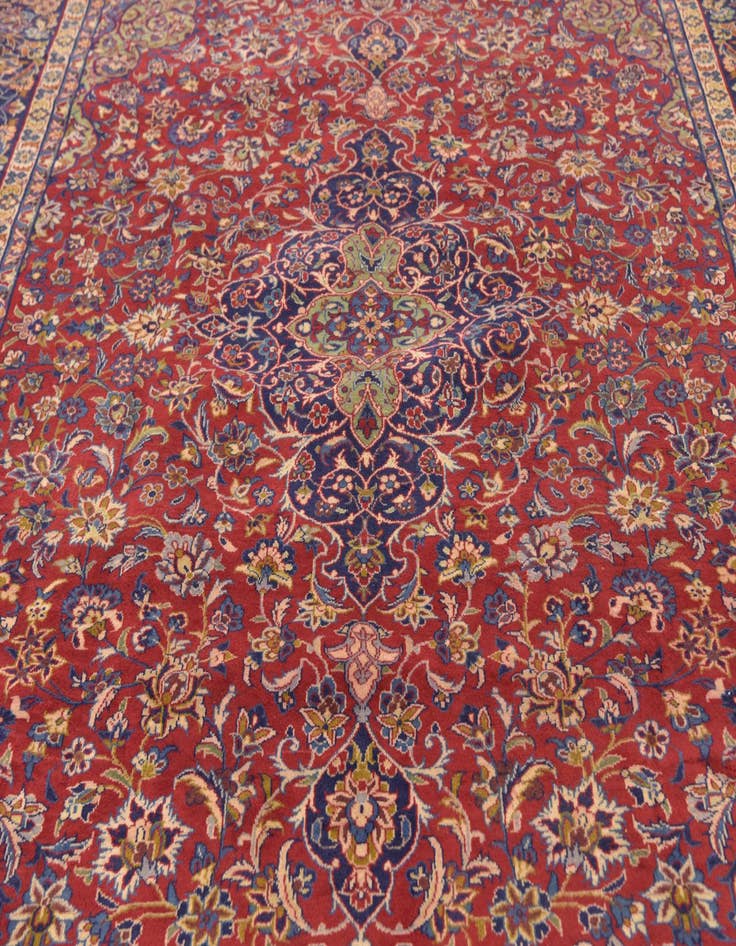 Detail image of  9' 8 x 12' 10  Hand Knotted Isfahan Persian Wool Rug
