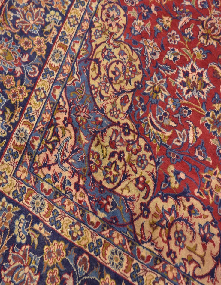 Detail image of  9' 8 x 12' 10  Hand Knotted Isfahan Persian Wool Rug