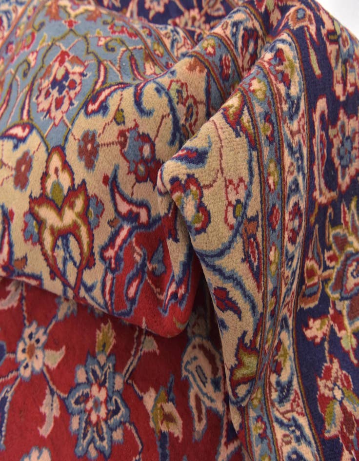 Detail image of  9' 8 x 13'  Hand Knotted Isfahan Persian Wool Rug