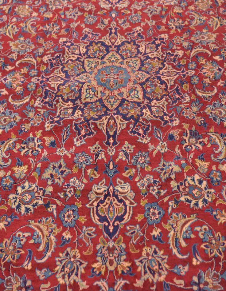 Detail image of  9' 8 x 13'  Hand Knotted Isfahan Persian Wool Rug