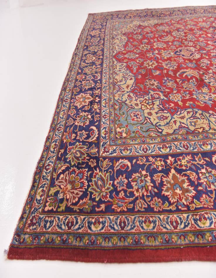 Detail image of  9' 8 x 13'  Hand Knotted Isfahan Persian Wool Rug