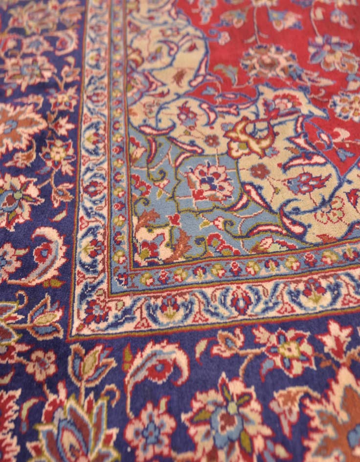 Detail image of  9' 8 x 13'  Hand Knotted Isfahan Persian Wool Rug